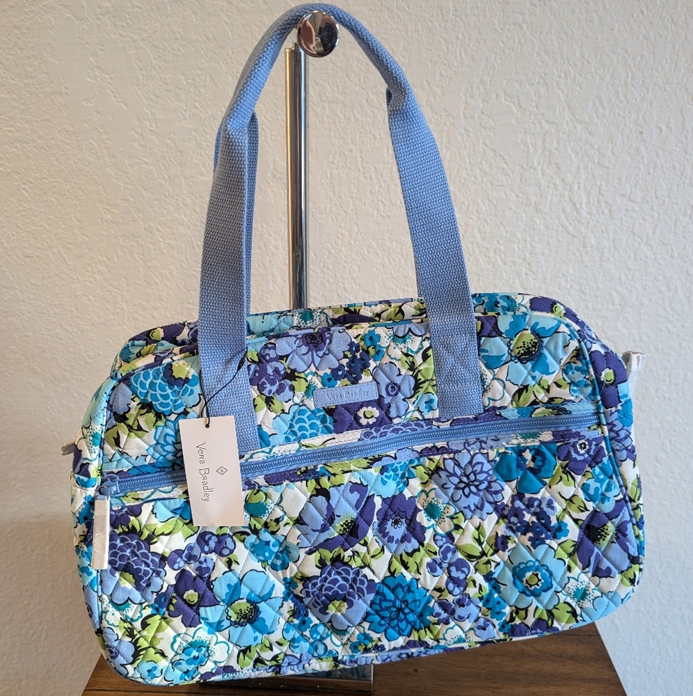 Vera Bradley Blue Floral Compact Travel Bag